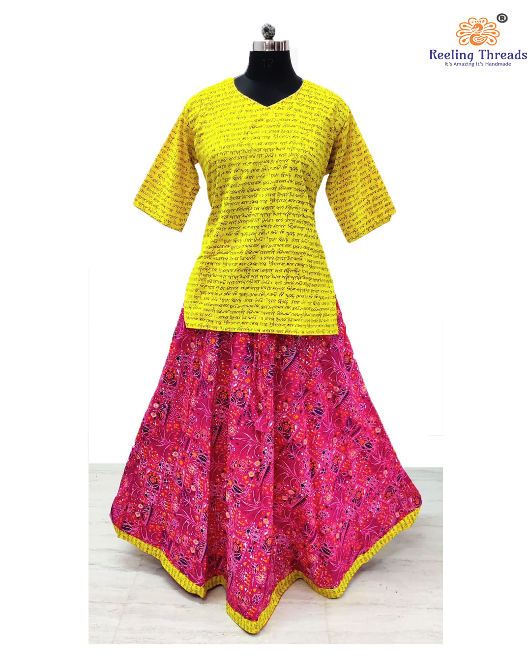 Shop Ethnic Printed Black Short Kurti With Skirt And Dupatta - Jaipur Kurti  – jaipurkurtius